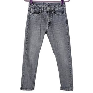 Zara Gray High Rise Straight Leg Jeans